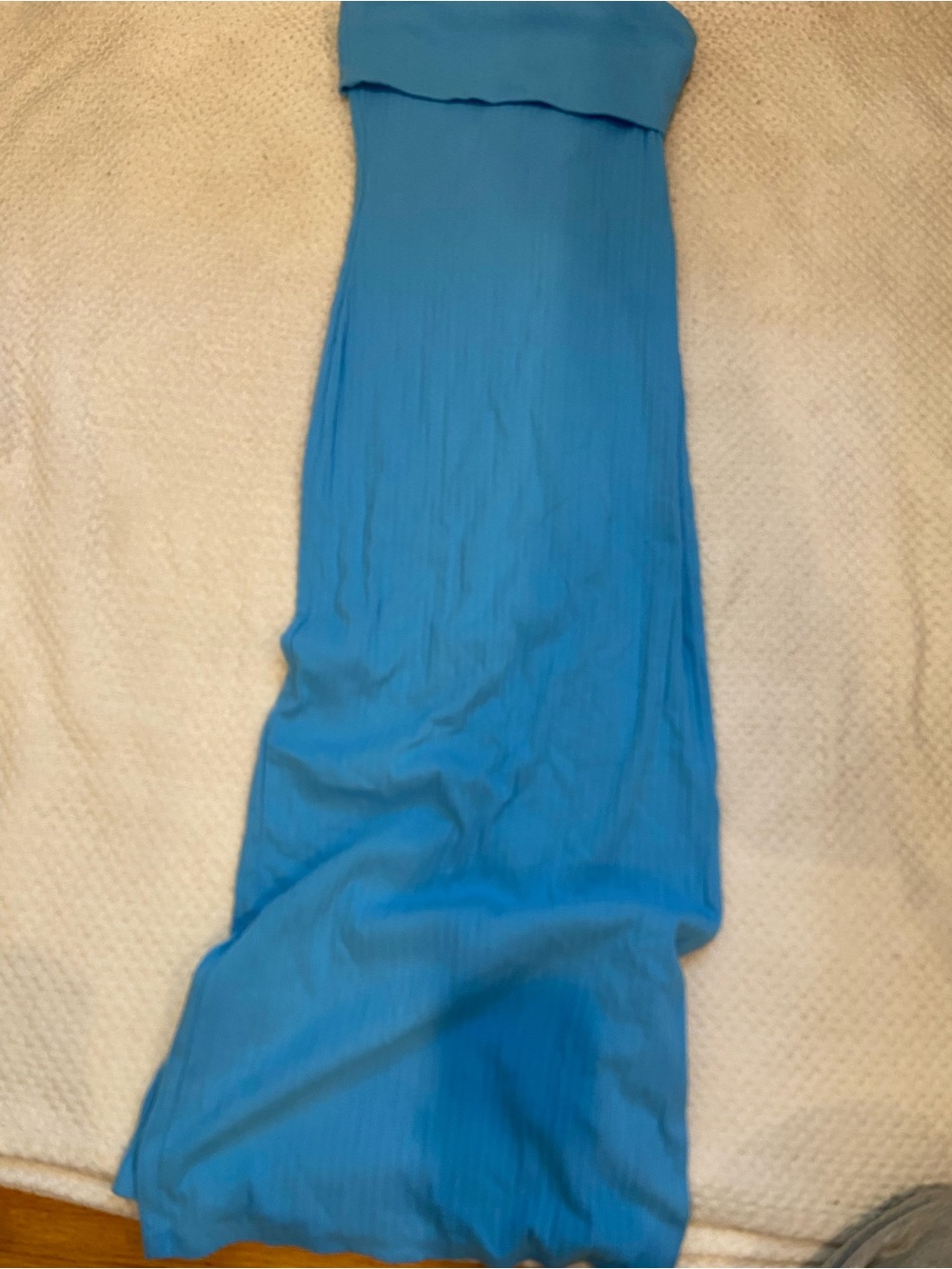 Blue Strapless Maxi Dress